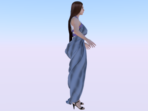 Woman in a Dress 070 3D Модель