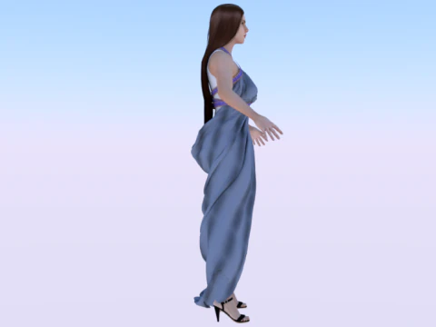 Woman in a Dress 070 3D Model