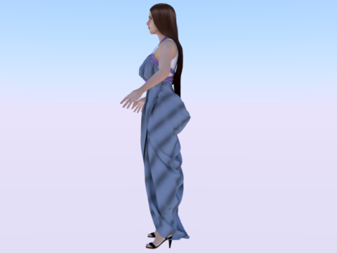 Woman in a Dress 070 3D Модель