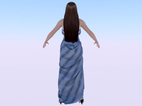 Woman in a Dress 070 3D Model