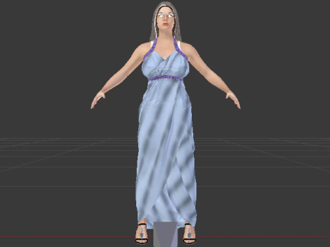 Woman in a Dress 070 3D Model