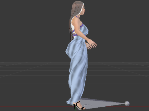 Woman in a Dress 070 3D Модель