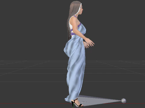 Woman in a Dress 070 3D Model