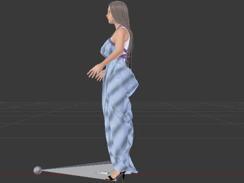 Woman in a Dress 070 3D Model