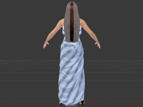 Woman in a Dress 070 3D Model