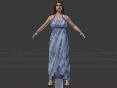 Woman in a Dress 070 3D Model