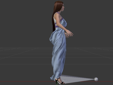 Woman in a Dress 070 3D Модель