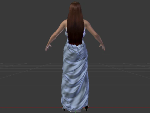 Woman in a Dress 070 3D Model