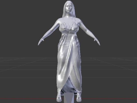 Woman in a Dress 070 3D Model
