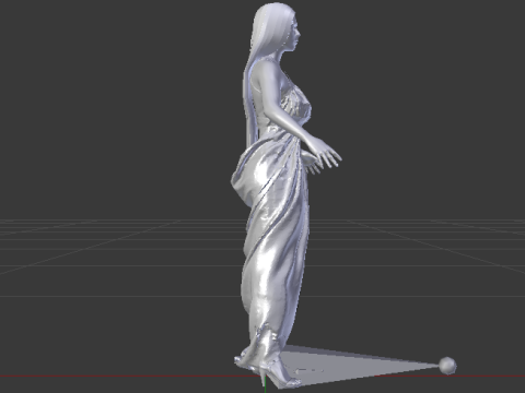 Woman in a Dress 070 3D Модель