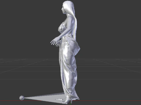 Woman in a Dress 070 3D Model