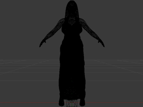 Woman in a Dress 070 3D Model