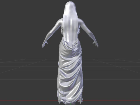 Woman in a Dress 070 3D Model