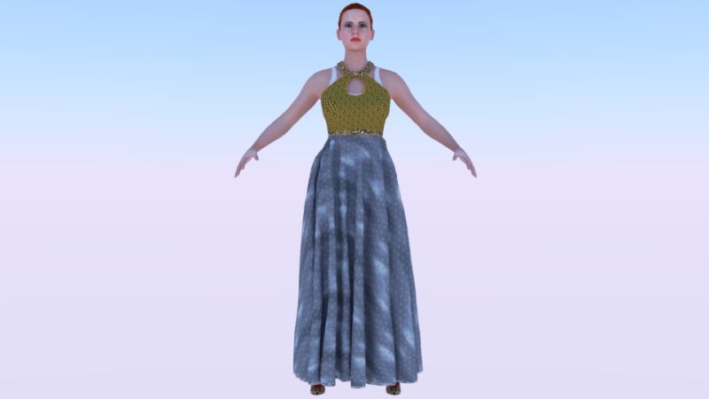 Woman in a Dress 071 3D Model .c4d .max .obj .3ds .fbx .stl .blend 