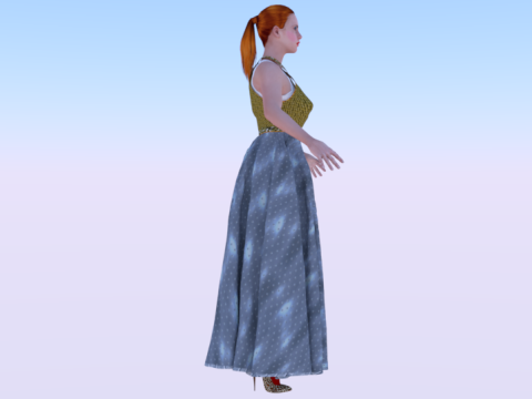 Woman in a Dress 071 3D Model