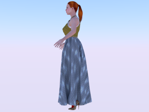 Woman in a Dress 071 3D Model