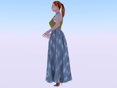 Woman in a Dress 071 3D Model