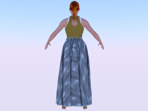 Woman in a Dress 071 3D Model