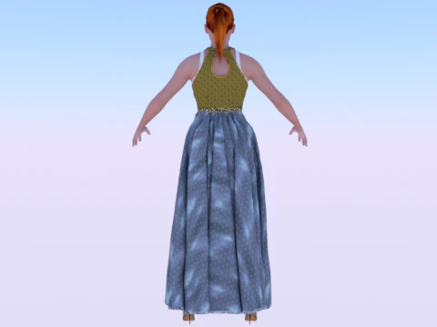 Woman in a Dress 071 3D Model