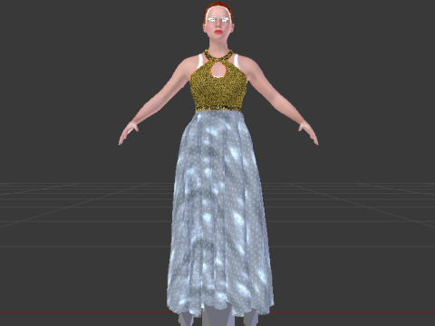 Woman in a Dress 071 3D Model