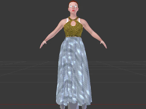 Woman in a Dress 071 3D Model