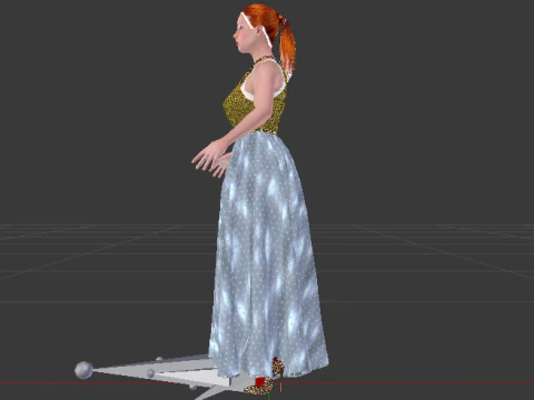 Woman in a Dress 071 3D Model