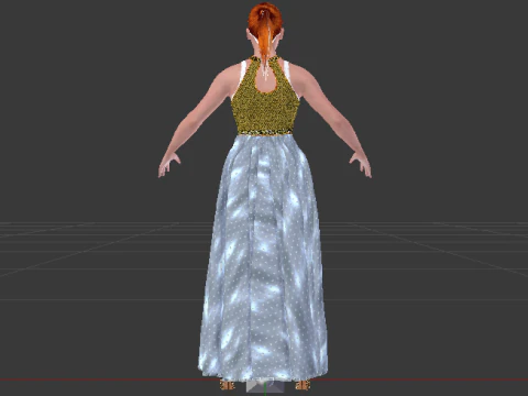 Woman in a Dress 071 3D Model