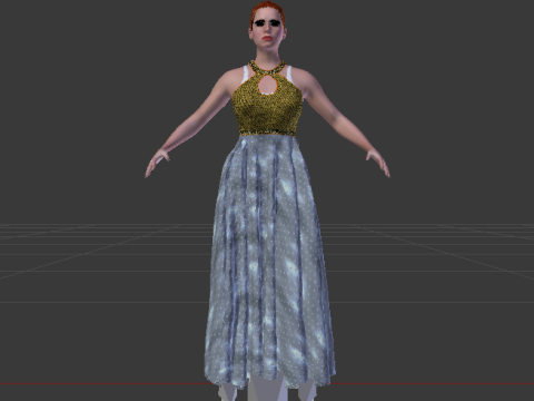 Woman in a Dress 071 3D Model