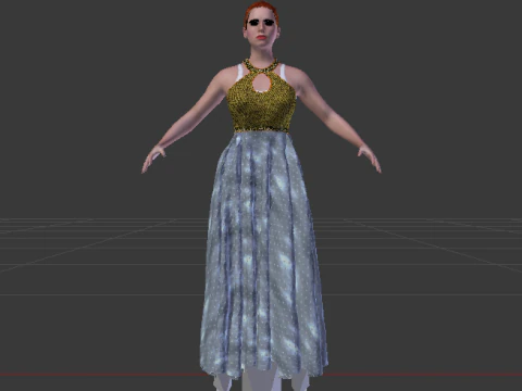 Woman in a Dress 071 3D Model