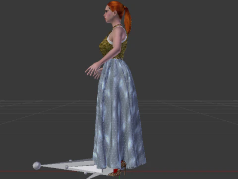 Woman in a Dress 071 3D Model