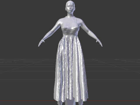 Woman in a Dress 071 3D Model