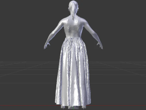 Woman in a Dress 071 3D Model