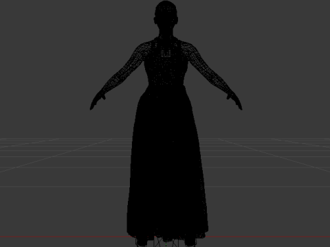 Woman in a Dress 071 3D Model