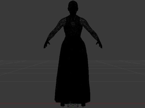 Woman in a Dress 071 3D Model