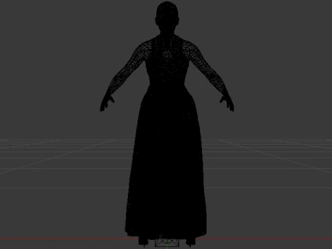Woman in a Dress 071 3D Model