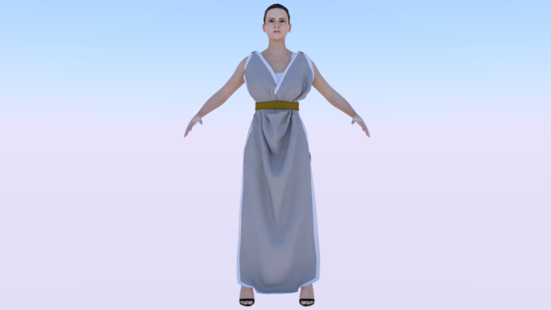 Woman in a Dress 072 3D Model .c4d .max .obj .3ds .fbx .stl .blend 