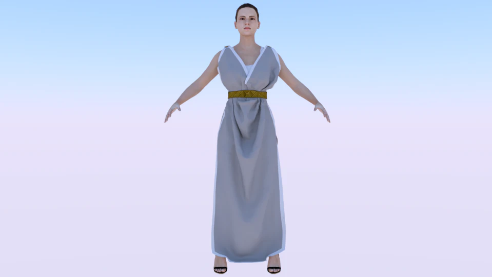 Woman in a Dress 072 3D Model .c4d .max .obj .3ds .fbx .stl .blend 