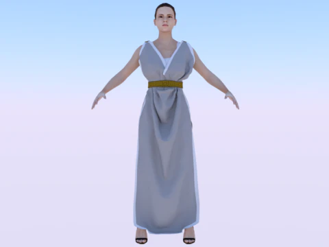 ドレスを着た女072 3Dモデル