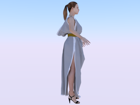 Woman in a Dress 072 3D Model