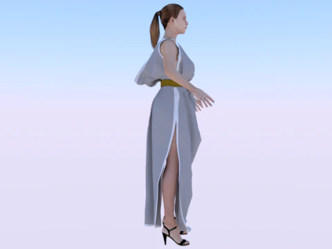 Woman in a Dress 072 3D Model
