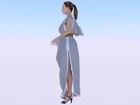 Woman in a Dress 072 3D Model