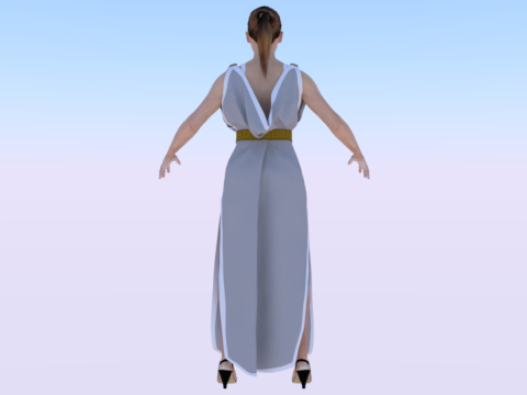 Woman in a Dress 072 3D Model