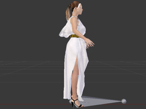 Woman in a Dress 072 3D Model