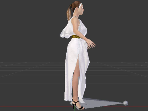 Woman in a Dress 072 3D Model