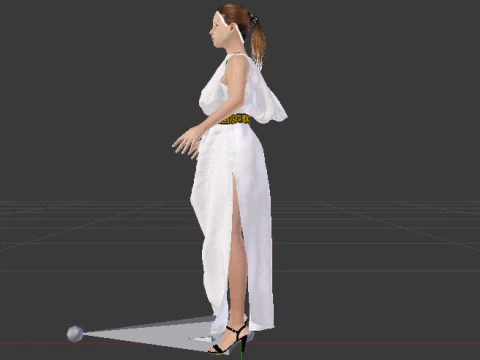 Woman in a Dress 072 3D Model
