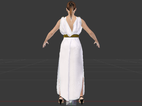 Woman in a Dress 072 3D Model
