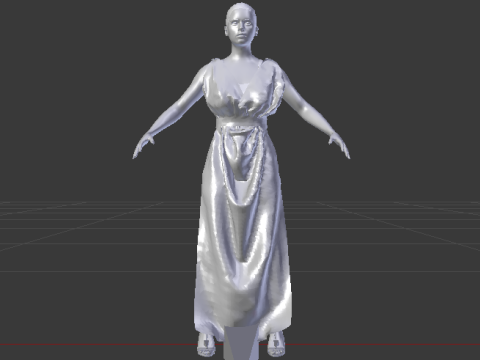 Woman in a Dress 072 3D Model