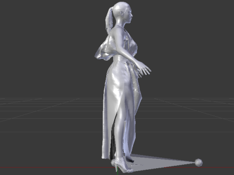 Woman in a Dress 072 3D Model