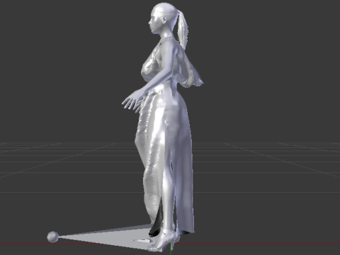 Woman in a Dress 072 3D Model