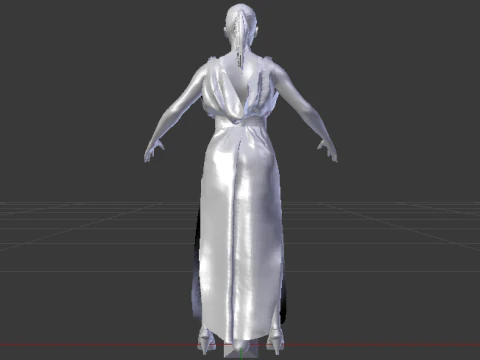 Woman in a Dress 072 3D Model
